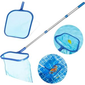 Qersta - Swimming Pool Bottom Landing Net Kit with Aluminum Telescopic Handle, Swimming Pool Bottom Landing Net Kit for Swimming Pool, Ponds,