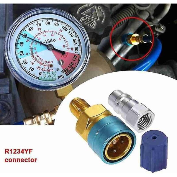 R1234yf To R134a Low Side Fitting Hose Adapter Quick Conditioning And Refrigerant Connector Quick Car Easy Coupling Air J1s5 - Thsinde