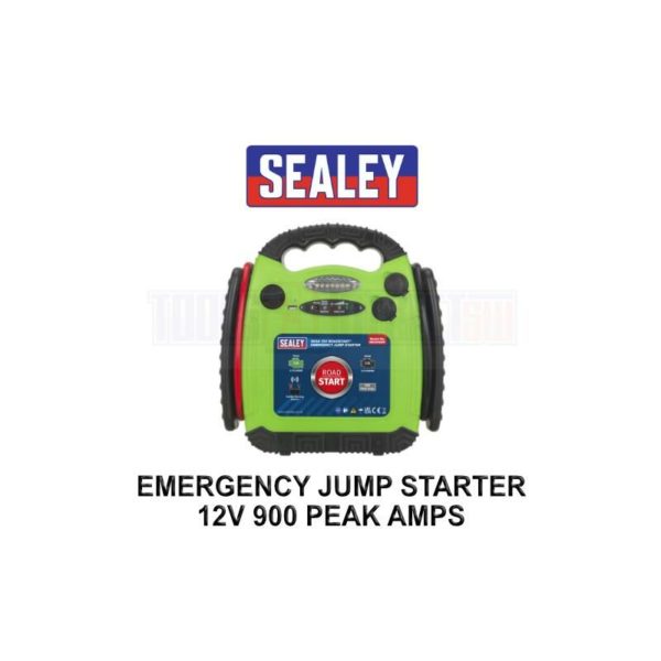 RS1312HV RoadStart Hi-Vis Green Emergency Jump Starter 12V 900 Peak Amps - Sealey