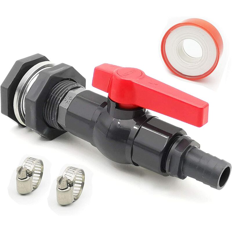 Rain Barrel Spigot Faucet Kit pvc Bulkhead Fitting with Ball Valve and ...