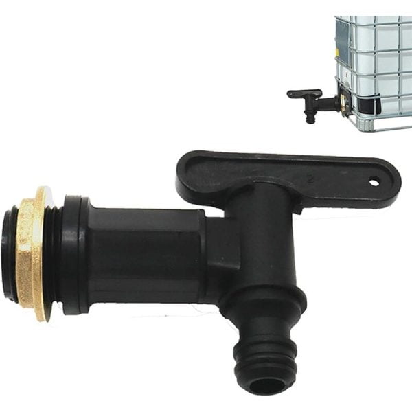 Rainwater Tank Fitting Ibc Adapter With Ibc Faucet Tank Adapter Ibc Tank Adapter Black 25.4mm