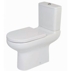 Rak Ceramics - rak Compact Extended Deluxe Rimless Close Coupled Toilet Pan 750mm Projection - Push Button Cistern