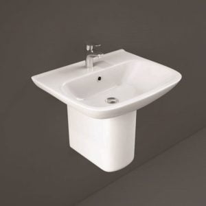 Rak Ceramics - rak Origin 62 Basin and Semi Pedestal 650mm Wide - 1 Tap Hole
