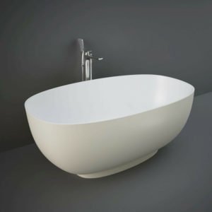 Rak Cloud Greige 1400mm x 750mm Double Ended Freestanding Bath - CLOBT14075505 - Silver