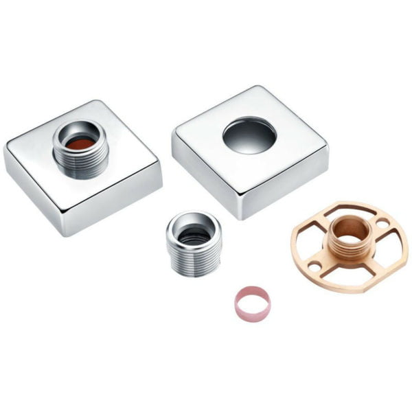 Rak Exposed Square Shower Bar Mixer with Easy Fitting Kit Pair - RAKSHW5002 - Chrome