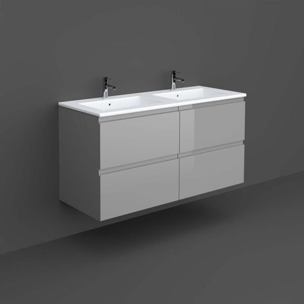 Rak Joy Wall Hung Vanity Unit with Basin 1200mm Wide - Urban Grey