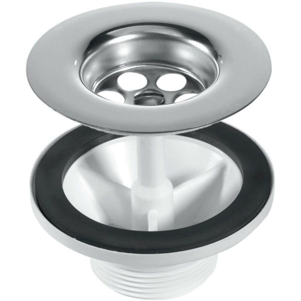 Rak Kitchen Sink 1.5 Stainless Steel Round Waste Plug For GOSINK8 - Silver