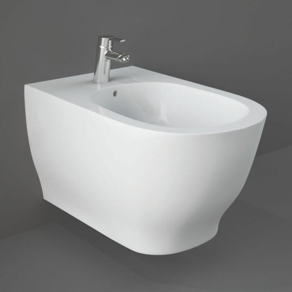 Rak Moon Wall Hung Bidet 560mm Projection 1 Tap Hole (Tap Not Included)
