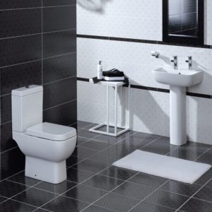 Rak Series 600 Bathroom Suite Close Coupled Toilet and Basin 520mm Wide - 2 Tap Hole