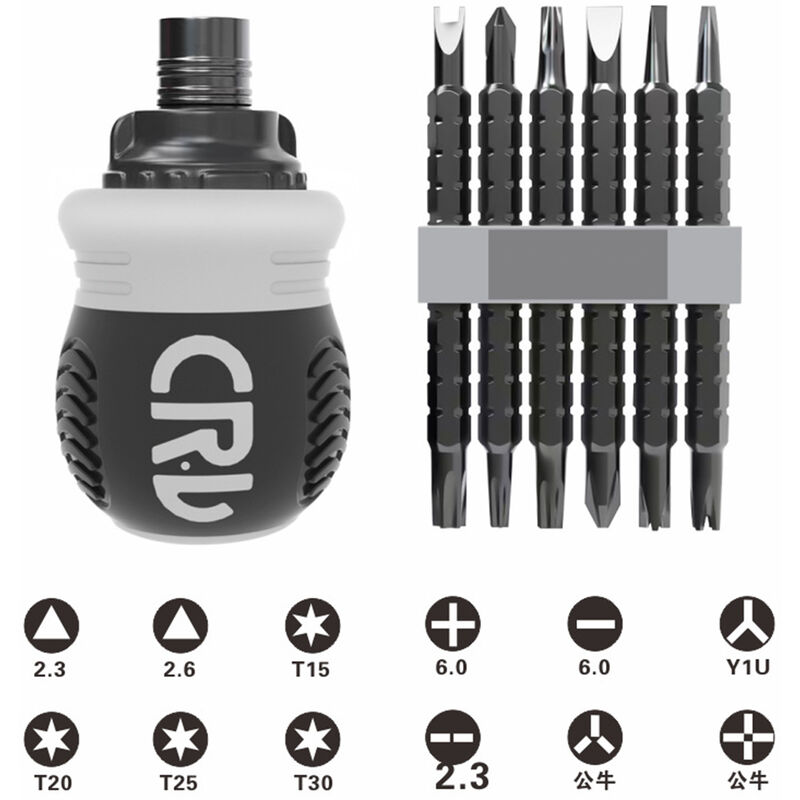 Ratchet Screwdriver Set Labor-saving Telescopic Dual-purpose Ratchet Screw Bits Repair Tool Kit for Smart Phone Computer Watch Glasses Electronics