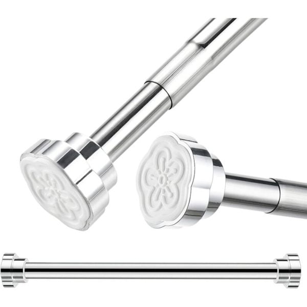 Readcly - Extendable Rod, 40-55, Stainless Steel Telescopic Rod, Curtain Rod, Shower Rod, Clothes Rail Curtain Rod, Wardrobe Tension Rod, No Drilling