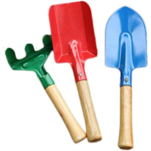 Readcly - Gardening Set of 3 Mini Metal Garden Rake with Wooden Handle for Seedling, Bonsai and Planting Style 2