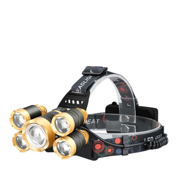 Rechargeable led Headlamp, High Power Headlamp with 4 Modes, 200M Range, IPX20 Waterproof led Headlamp for Helmet, Fishing, Bike, Camping and Hunting