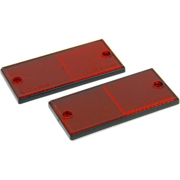 Rectangular Reflectors, Safety Reflectors Are Used For rv Caravan Car Trailer Safety Warning, Signage Reflector Adopts Self-adhesive Design (Red)