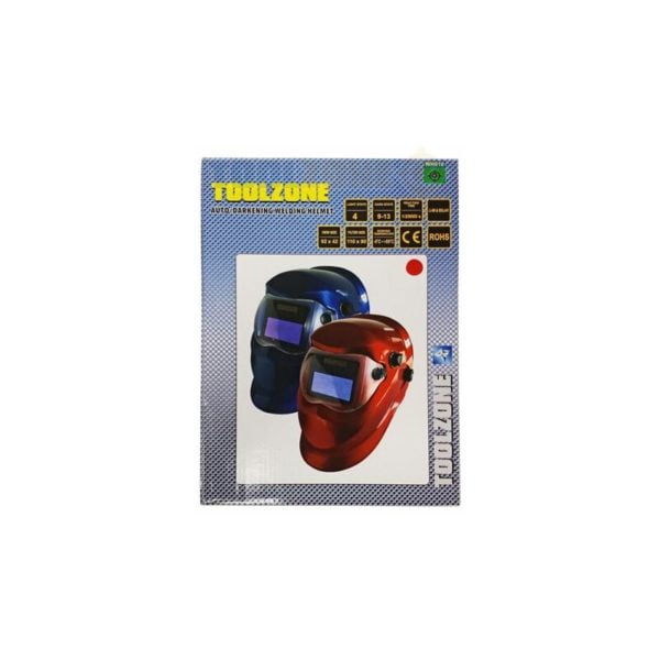 Red Auto Darkening Welders Helmet WH010R - Toolzone