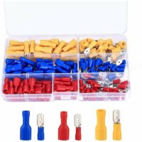 (Red Yellow Blue 150pcs) - Crimp Wire Connector Kit Electrical Terminal Lug Assortment Insulated Crimp Terminals Electrical Quick Connector Tools