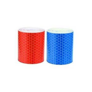 Reflective Tape, 2Pcs 5cm × 3 Meters High Visibility Self Adhesive Self Adhesive Reflective Tape for Vehicles Cars Trailers Bikes Helmets - Red and