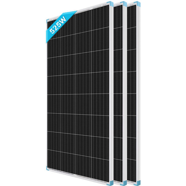 Renogy - 525 Watt 12 Volt Monocrystalline Grid Large System Residential Commercial House Cabin Sheds Rooftop, 175W, Marine Boat, Caravan, rv,