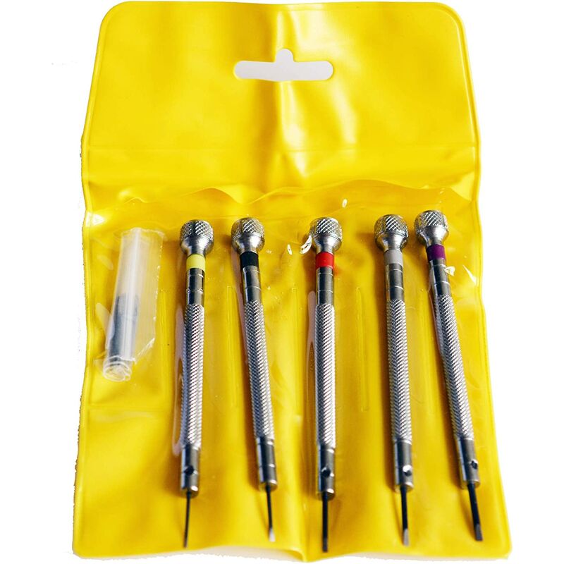Repair Kits and Tools Set of 5 Precision Screwdriver Set for Wrist Watch Repair with 5 Extra Blades