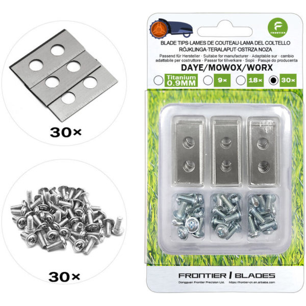 Replacement Blades for Robot Lawn Mower - 30 Pieces Replacement Blades Compatible with Worx Landroid, LandXcape Models with Premium Quality Screws