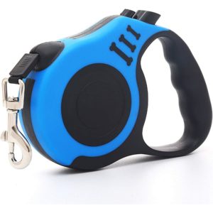 Retractable Dog Leash, Nylon Automatic Telescopic Leash, 360° Tangle-free, Blue (5m Extendable)