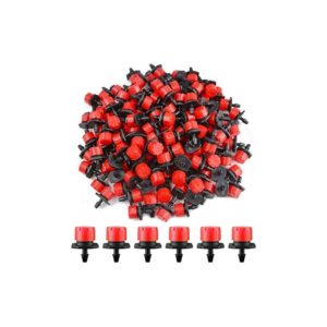 Rhafayre - 200pcs Adjustable Irrigation Dripper, 1/4'' Drip Irrigation System Micro Flow Drip Head Irrigation Mist Nozzles for Vegetable Gardens or