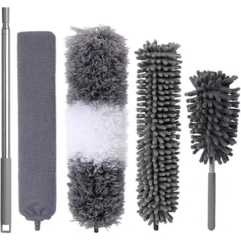 Rhafayre - 5 Pieces Duster Duster Telescopic Duster Telescopic Microfiber Dusters Washable Cobweb Duster Length 25-256cm for Cobweb,Ceiling Fan,Blinds