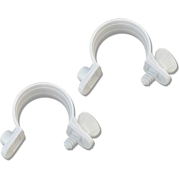 Rhafayre - Set of 2 plastic clamps for swimming pool hoses 掳 32 mm, Gray