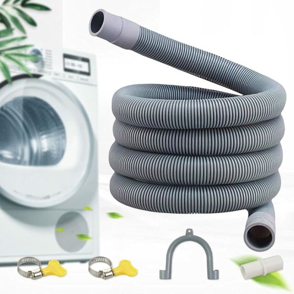 Rhafayre - Washing Machine Drain Hose Universal Drain Hose pve Material Includes Holder and Clamps Dishwasher Washing Machine Hose Extension (5m)