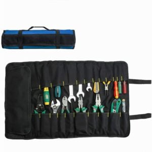 Rolling Tool Bag, 22 Pockets, Multi-Purpose Tool Bag, Roll Up Roll Up Bag, Tool Organizers, Portable Tool Pouch, Screwdriver, Adjustable Wrench - Blue