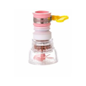 Rotating Faucet Drainer Can Expand Medical Stone Filter Shower Sprinkler Household Kitchen Splash-Proof Water Purifier (Pink)