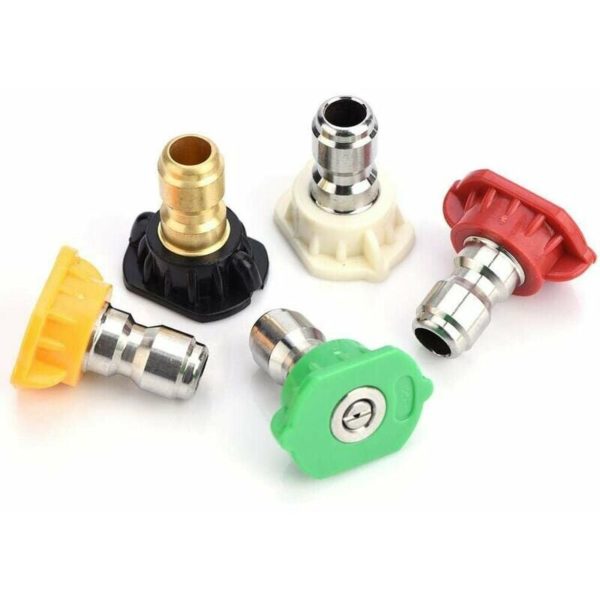 Rotating Pressure Washer Nozzle, 5 Pcs 5 Degree Pressure Washer Nozzle Pressure Washer Accessories Spray Nozzle Tips Quick Connector 13Thirteen