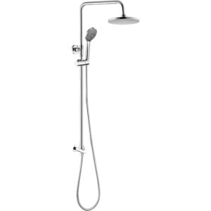 Round Shower Riser Kit with Three Function Handset and Fixed Head - Chrome - Signature