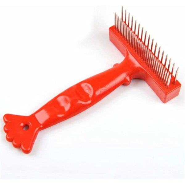 Row Pet Comb Pins Stainless Steel Dog Cat Grooming Undercoat Rake Brush Safe And Durable Products