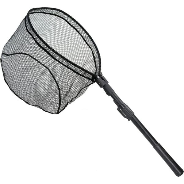 Rubber Coated Fishing Net - One-Handed, Telescoping Quick-Fold Mechanism - 113cm Watch Net