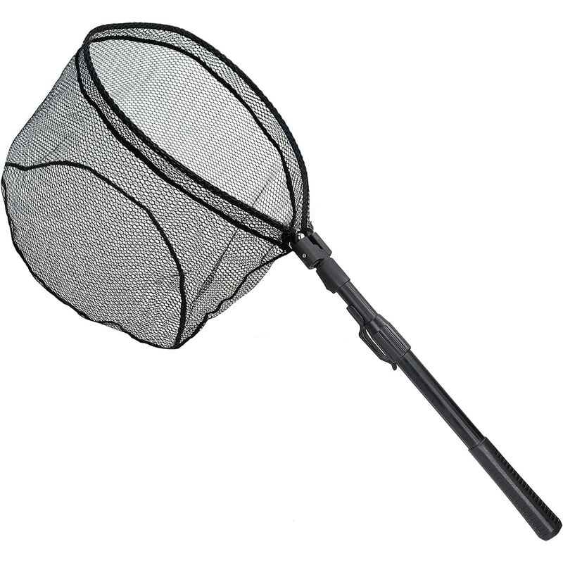 Rubber Coated Fishing Net - One-Handed, Telescoping Quick-Fold