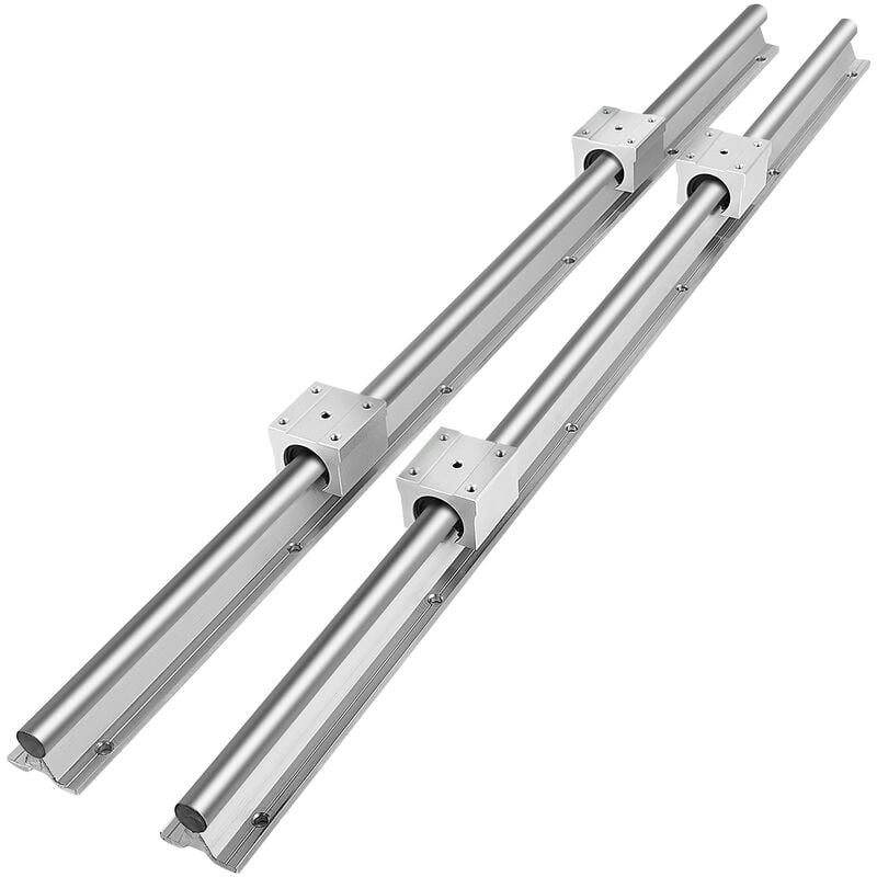 SBR16-800mm 2X Linear Rail Set 4X Bearing Block Shaft Rod 16mm Grinding Linear Guide Rail Lathes Smooth Sliding - Vevor