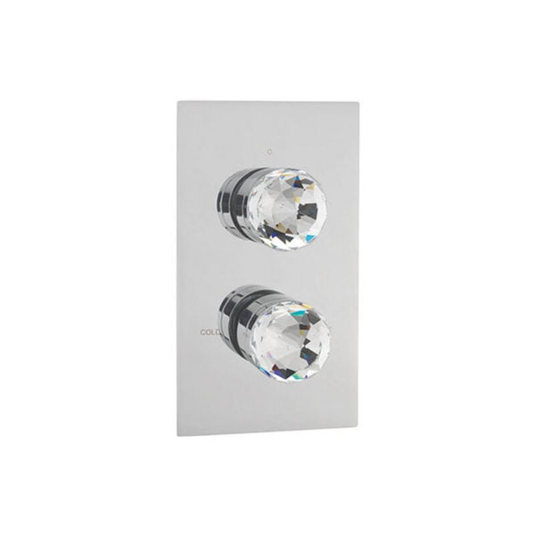 Sagittarius - Liberty Thermostatic 2 Way Concealed Shower Valve Swarovski Crystal Dual Handle - Chrome