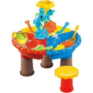 Sand and Water Table for Kids, 3 in 1 Sand Table Toys, Activity Table Set, Play Sand and Water Table with Chairs, Sand Shovel, Beach Toy for Boys