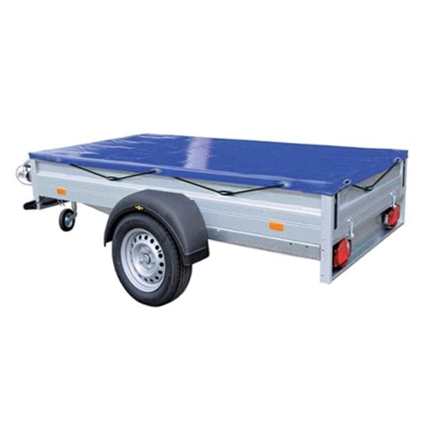 Securefix Direct - Blue Heavy Duty 5'x3' Vinyl Trailer Cover with Bungee Cord - Feet Foot Waterproof Tie Down