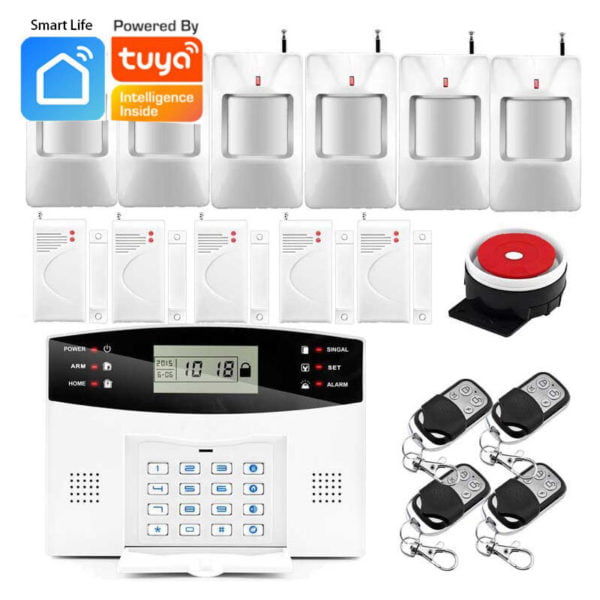 Security Alarm System 99+8 Zone Auto Dial gsm sms Home Burglar Security Wireless gsm Alarm System Detector Sensor Kit Remote Control