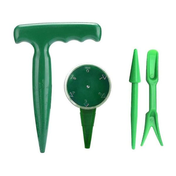 Set Of 4 - Mini Garden Hand Planting Tool Sets Pistol Grip Dibbler, Dial Seed Sower, Mechanical Transplanter/multi-claw And Dibbler Crjjkoy