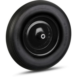 Set of 1 Relaxdays Wheelbarrow Wheel, 4.80 4.00-8 Solid Rubber, Steel Rim, Flat-Free Spare Tire, 100kg, Black