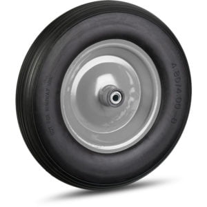 Set of 1 Relaxdays Wheelbarrow Wheel, 4.80 4.00-8 Solid Rubber, Steel Rim, Flat-Free Spare Tire, 100kg, Black/Grey