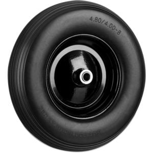 Set of 1 Relaxdays Wheelbarrow Wheel 4.80 4.00-8, Solid Rubber, Steel Rim, Spare Tire, 100kg Capacity, Black