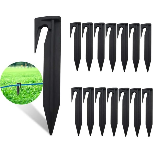 Set of 100 fixing stakes for peripheral cables, ground anchoring stakes, mower accessories, crochet for robot mower, delimitation cable- compatible