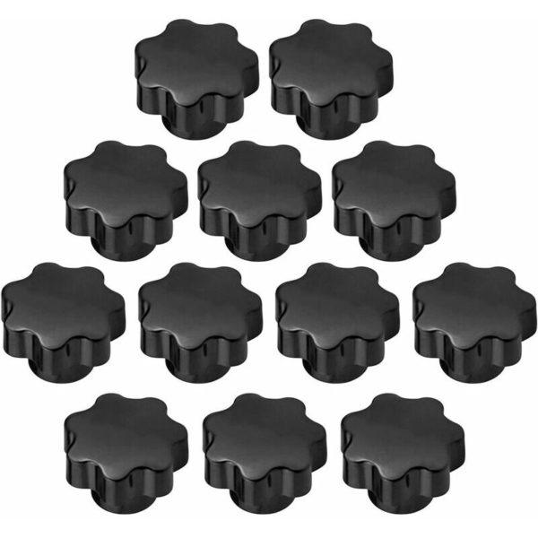 Set of 12 Universal M8 Female Thread Clamping Knob Handle, Star Head Clamping Knob Nuts, Female Clamping Knob