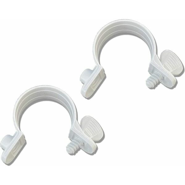 Set of 2 Plastic Clamps for 32mm Pool Hose, Gray