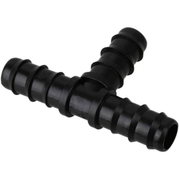 Set of 20 PE16 Barb Drip Tee fittings black female connector for garden: 16 mm SOEKAVIA