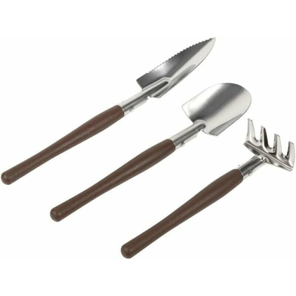 Set of 3 Mini Garden Tools Hand Held Small Shovel Rake Gardening Kit